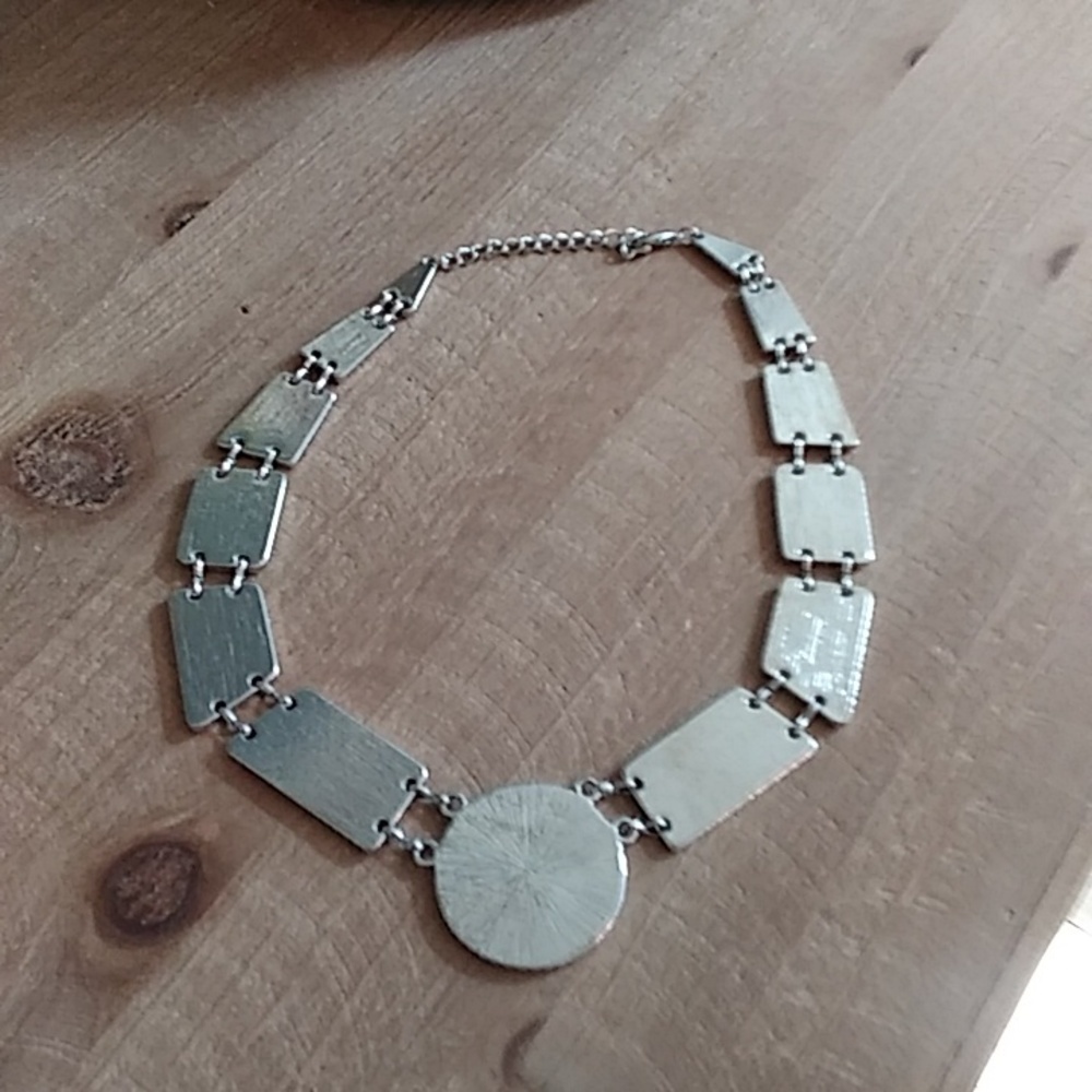 Silver Multi Colored Asymmetrical Stament Necklace - Picture 11 of 17